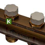 Коллектор для теплого пола с вентилями 8 выходов STOUT SMB 0468 000008